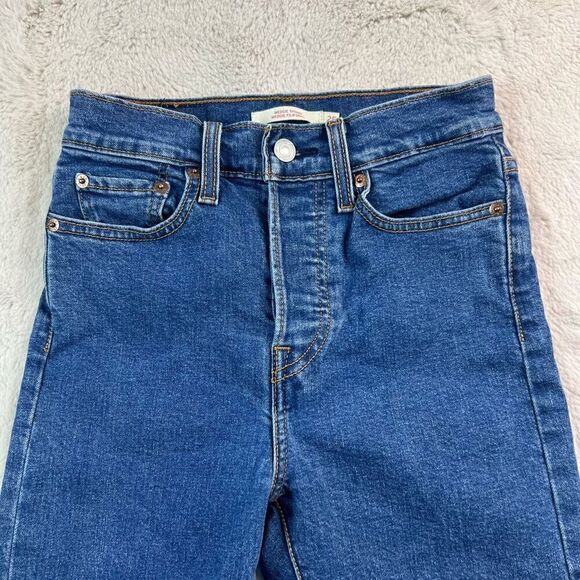 Levis Jeans Womens Size 25 Wedgie Skinny Raw Hem Ankle Button Fly - Picture 2 of 12